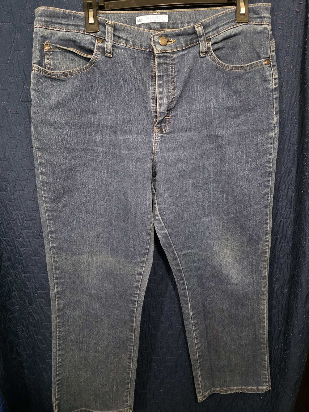 Lee Men's Straight Jeans in Faded Blue Denim